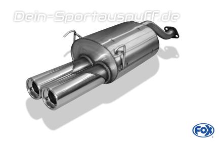 Fox Edelstahl Sportauspuff Honda Civic 5 u. 6 Coupe Typ EJ 2x90mm rund eingerollt gerade mit Absorber