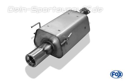 Fox Edelstahl Sportauspuff Honda Civic 7 5-türig Typ EU 1x90mm rund eingerollt gerade mit Absorber