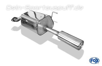 Fox Edelstahl Sportauspuff Honda Civic 7 Coupe Typ EM 1x90mm rund eingerollt gerade mit Absorber