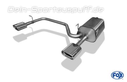 Fox Edelstahl Duplex Sportauspuff Honda Civic 7 Coupe Typ EM 135x80mm flachoval eingerollt abgeschrägt mit Absorber