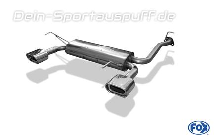 Fox Edelstahl Duplex Sportauspuff Honda Prelude 4 Typ BB1 BB2 BB3 Bj.92-96 135x80mm flachoval eingerollt abgeschrägt mit Absorber