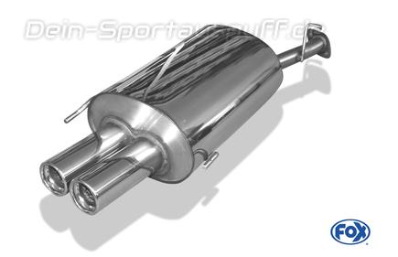 Fox Edelstahl Sportauspuff Honda Prelude 5 Typ BB9 Bj.97-02 2x76mm rund eingerollt gerade mit Absorber