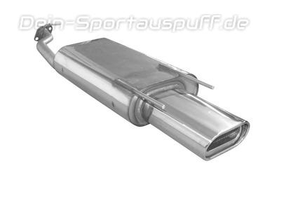 Fox Edelstahl Sportauspuff Honda Accord 5 Typ CE8 CE9 Bj.93-97 160x80mm flachoval eingerollt abgeschrägt mit Absorber