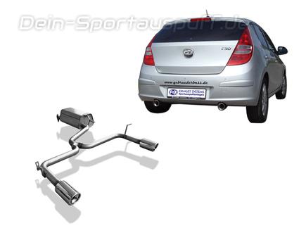 Fox Edelstahl Duplex Sportauspuff Hyundai i30 - Modelle aus Korea ab 2007 1x90mm rund eingerollt abgeschrägt mit Absorber
