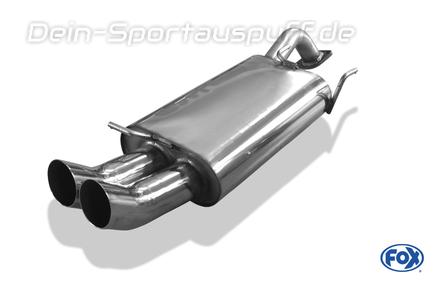 Fox Edelstahl Sportauspuff Hyundai Coupe J2 RD Tiburon Bj.96-02 2x76mm DTM rund scharf gerade