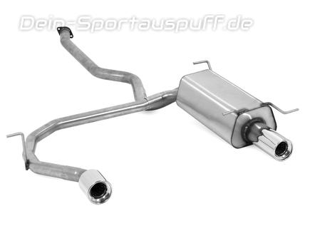 Fox Edelstahl Duplex Sportauspuff Hyundai Santa Fe 1 Typ SM 1x100mm rund eingerollt gerade mit Absorber