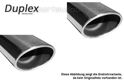 Fox Edelstahl Duplex Sportauspuff Hyundai Santa Fe 2 4x4 Typ CM 140x90mm oval eingerollt abgeschrägt mit Absorber