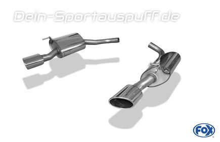 Fox Edelstahl Duplex Sportauspuff Jaguar XK8 u. XKR Coupe Cabrio 4.0l Bj.96-05 115x85mm oval eingerollt seitlich abgeschrägt