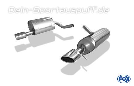 Fox Edelstahl Duplex Sportauspuff Jaguar S-Type 115x85mm oval eingerollt seitlich abgeschrägt