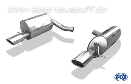 Fox Edelstahl Duplex Sportauspuff Jaguar S-Type R 115x85mm oval eingerollt abgeschrägt