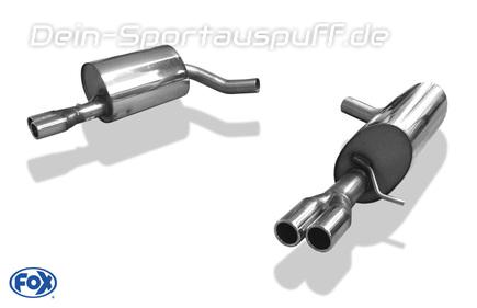 Fox Edelstahl Duplex Sportauspuff Jaguar S-Type R je 2x60mm rund eingerollt gerade