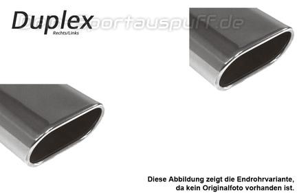 Fox Edelstahl Duplex Sportauspuff Jaguar X-Type 130x50mm flachoval eingerollt abgeschrägt