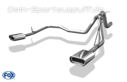 Fox Edelstahl Duplex Endrohrgeweih Jeep Cherokee KK ab 2008 160x80mm flachoval eingerollt abgeschrägt mit Absorber