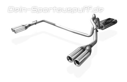 Fox Edelstahl Duplex Sportauspuff Jeep Grand Cherokee WJ u.WG 4.0l 4.7l 3.1l TD Bj.99-04 2x80mm rund eingerollt gerade mit Absorber
