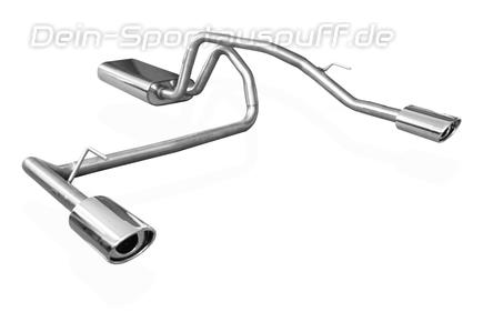 Fox Edelstahl Duplex Sportauspuff Jeep Grand Cherokee WJ u.WG 4.0l 4.7l 3.1l TD Bj.99-04 115x85mm oval eingerollt abgeschrägt mit Absorber