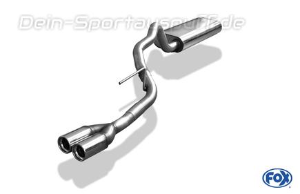 Fox Edelstahl Sportauspuff Jeep Grand Cherokee WJ u.WG 4.7l 2.7l TD Bj.99-04 2x80mm rund eingerollt gerade mit Absorber