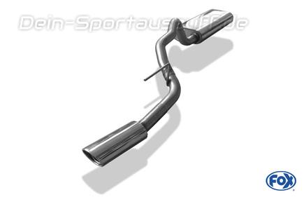 Fox Edelstahl Sportauspuff Jeep Grand Cherokee WJ u.WG 4.7l 2.7l TD Bj.99-04 115x85mm oval eingerollt abgeschrägt mit Absorber