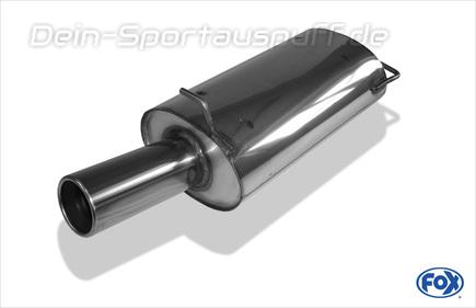Fox Edelstahl Sportauspuff Kia Shuma 1 Typ FB 1x90mm rund eingerollt gerade mit Absorber
