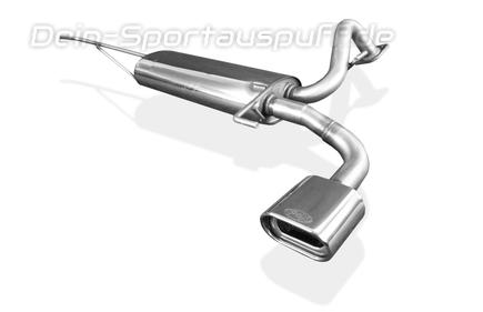 Fox Edelstahl Sportauspuff Kia Cerato Schrägheck 135x80mm flachoval eingerollt abgeschrägt mit Absorber