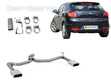 Fox Edelstahl Duplex Endrohrgeweih Kia Pro Ceed ab 2008 145x65mm trapezförmig eingerollt abgeschrägt