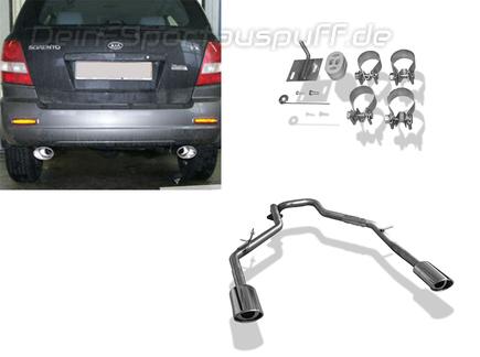 Fox Edelstahl Duplex Endrohrgeweih Kia Sorento Typ JC 115x85mm oval eingerollt abgeschrägt mit Absorber