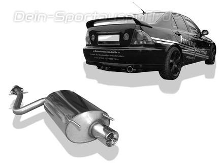 Fox Edelstahl Sportauspuff Lexus IS 200 XE1 1x90mm rund eingerollt gerade mit Absorber