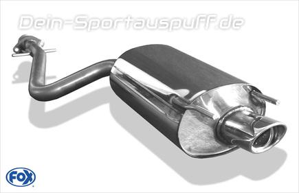 Fox Edelstahl Sportauspuff Lexus IS 200 XE1 115x85mm oval eingerollt abgeschrägt mit Absorber