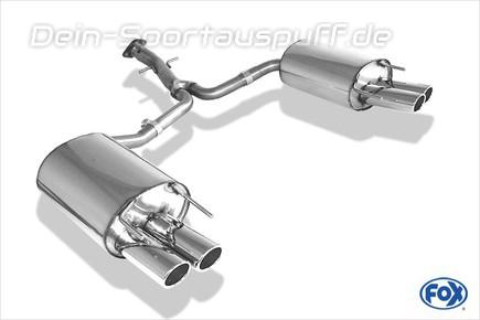 Fox Edelstahl Duplex Sportauspuff Lexus IS 250 XE2 2x88x74mm oval eingerollt abgeschrägt mit Absorber