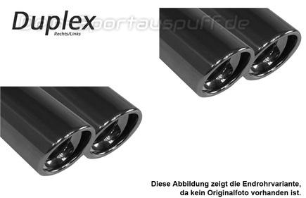 Fox Edelstahl Duplex Sportauspuff Lexus IS 220 Diesel XE2 2x80mm rund eingerollt abgeschrägt mit Absorber