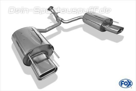 Fox Edelstahl Duplex Sportauspuff Lexus IS 220 Diesel XE2 160x80mm flachoval eingerollt abgeschrägt mit Absorber