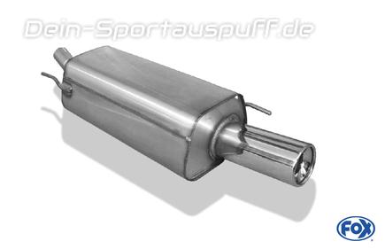 Fox Edelstahl Sportauspuff Mazda 121 1x90mm rund eingerollt gerade mit Absorber