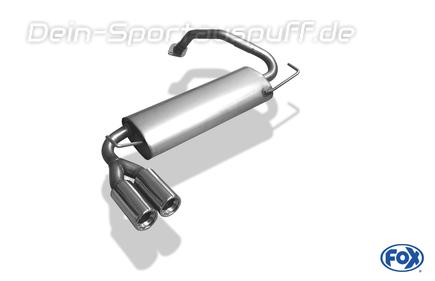Fox Edelstahl Sportauspuff Mazda 323F u. 323C - BA Bj.94-00 2x80mm rund eingerollt gerade mit Absorber