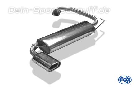 Fox Edelstahl Sportauspuff Mazda 323F u. 323C - BA Bj.94-00 135x80mm flachoval eingerollt abgeschrägt mit Absorber
