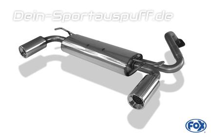 Fox Edelstahl Duplex Sportauspuff Mazda 323F u. 323C - BA Bj.94-00 1x90mm rund eingerollt gerade mit Absorber
