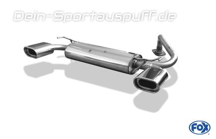 Fox Edelstahl Duplex Sportauspuff Mazda 323F u. 323C - BA Bj.94-00 135x80mm flachoval eingerollt abgeschrägt mit Absorber