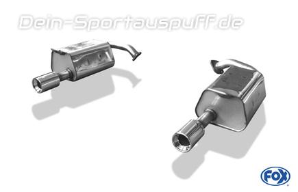 Fox Edelstahl Duplex Sportauspuff Mazda 6 I Limo u. Kombi Typ GG GY Facelift 1x90mm rund eingerollt gerade mit Absorber