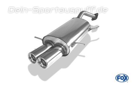 Fox Edelstahl Sportauspuff Mazda MX-3 1.8l Bj.91-99 2x80mm rund eingerollt gerade mit Absorber