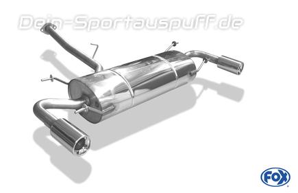 Fox Edelstahl Duplex Sportauspuff-Komplettanlage ab Kat Mazda RX-8 je 90mm rund eingerollt gerade mit Absorber