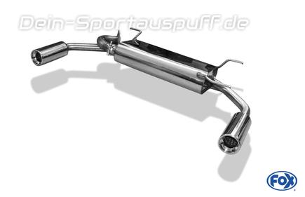 Fox Edelstahl Duplex Sportauspuff Mazda MX-5 II NB Bj.98-05 1x90mm rund eingerollt gerade mit Absorber