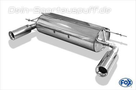 Fox Edelstahl Duplex Sportauspuff Mazda MX-5 III NC ab 2005 1x90mm rund eingerollt gerade mit Absorber