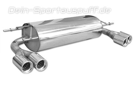Fox Edelstahl Duplex Sportauspuff SuperSound-Version Mazda MX-5 III NC ab 2005 2x76mm rund eingerollt gerade mit Absorber