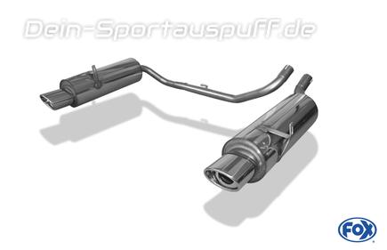 Fox Edelstahl Duplex Sportauspuff Mazda Tribute Bj.02-08 115x85mm oval eingerollt abgeschrägt mit Absorber