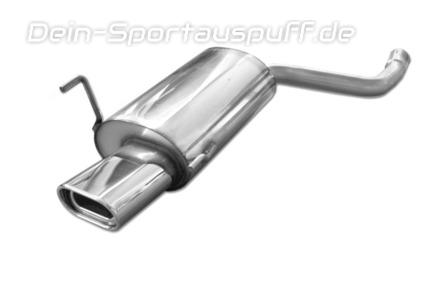 Fox Edelstahl Sportauspuff Mercedes C-Klasse W202 S202 Limousine u. T-Modell 135x80mm flachoval eingerollt abgeschrägt mit Absorber