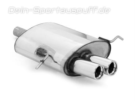 Fox Edelstahl Sportauspuff Mercedes C-Klasse Sportcoupe CL203 2x76mm rund eingerollt gerade mit Absorber
