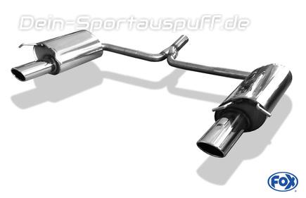 Fox Edelstahl Duplex Sportauspuff Mercedes C-Klasse W204 S204 4-Zylinder Limousine u. T-Modell mit Serien-Stoßstange 115x85mm oval eingerollt abgeschrägt