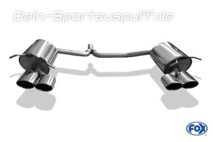 Fox Edelstahl Duplex Sportauspuff Mercedes C-Klasse W204 S204 4-Zylinder Limousine u. T-Modell mit Serien-Stoßstange 2x115x85mm oval eingerollt abgeschrägt