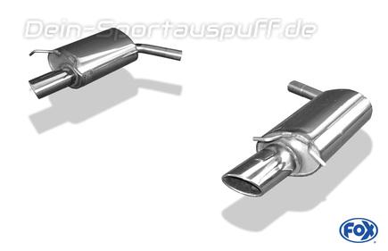 Fox Edelstahl Duplex Sportauspuff Mercedes C-Klasse W204 S204 6-Zylinder Limousine u. T-Modell mit AMG-Stoßstange 115x85mm oval eingerollt seitlich abgeschrägt