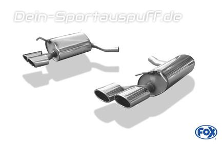 Fox Edelstahl Duplex Sportauspuff Mercedes C-Klasse W204 S204 6-Zylinder Limousine u. T-Modell mit AMG-Stoßstange 2x115x85mm oval eingerollt abgeschrägt