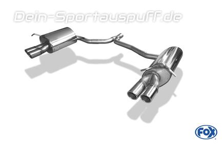Fox Edelstahl Duplex Sportauspuff Mercedes C-Klasse W204 Coupe Typ C204 2x70mm rund eingerollt abgeschrägt