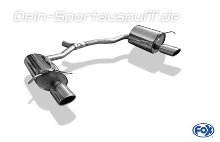 Fox Edelstahl Duplex Sportauspuff Mercedes E-Klasse Cabrio A207 4-Zylinder (Baureihe W212) 115x85mm oval eingerollt abgeschrägt